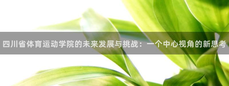 一竞技测速：四川省体育运动学院的未来